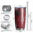 thumbnail image 6 of 20oz Tumblers Red Christmas Tree and Snow Pattern Stainless Steel Vacuum Insulated Double Wall Travel Tumbler Cups Mug with Lid and Straw,Cleaning Brush for Cold & Hot Drinks, 6 of 7