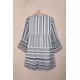 thumbnail image 2 of ABPHQTO Mini vestido con volantes y cuello en V con estampado geométrico azul cielo para mujer, 2 of 5