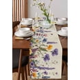 thumbnail image 4 of Ldtrchee Spring Floral Table Runner 60 Inches, Purple Flowers Summer Botanical Rustic Bed Runner Dresser Scarves Tabletop for Indoor Outdoor Parties/Ceremony/Banquet, 13" x 60", 4 of 8