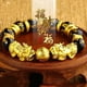 thumbnail image 3 of Feng Shui Black Obsidian / Mantra Bead Bracelet with Double Golden / Pi Yao and Coins Bead Lucky Wealthy Amulet Brecelet (2 tamaños para elegir 12mm, 3 of 8