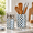 Navy Blue, variant on Pistachio Green Checkered Capiz Shell Utensil Holder Set of 2