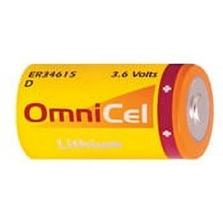 OmniCel ER34615 3.6V 19Ah Sz D Lithium Button Top Battery Sensors