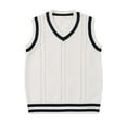 thumbnail image 5 of Unisex Knitted Sweater Vest Blouse College Style Yarn Cardigan Top for Everyday Wear, 5 of 5