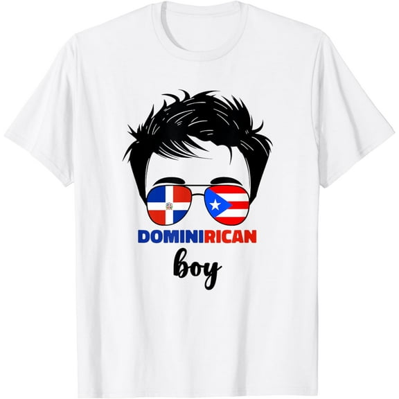 DominiRican Boy Kids Dominican And Puerto Rican Rico Flag T-Shirt mens t shirt，white，women，funny，misfits，men，journey，t-shirt