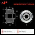 thumbnail image 2 of A-Premium Alternator Freewheel Clutch Pulley Compatible with Nissan X-Trail 2011 2012 2.5L, 7 Grooves Clockwise, 2 of 5