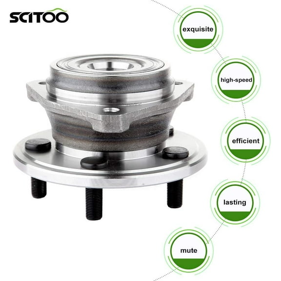 SCITOO 513084 New front Wheel Bearing Hub fit 1990-1992 For Jeep Comanche 1989-2001 For Jeep For Cherokee 5 Lugs Axle Hub Assembly Kit W/ABS 1 Pack
