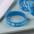 thumbnail image 3 of pulseras de silicona con advertencia médica para niños, pulseras decorativas de PVC, anillos de mano (azul), 3 of 7
