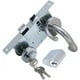 thumbnail image 1 of Cerradura de puerta de acero/ FH - Juego completo de herrajes (manilla en ambos lados) + cerradura (DIN izquierda/derecha y pestillo central) + cilindro de perfil, cerradura de puerta de acero inoxid TUNC Sencillez, 1 of 5