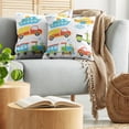 thumbnail image 5 of Ambesonne Cartoon Throw Pillow Cover 2 Pack, Transportation Theme, 16", Multicolor, 5 of 5