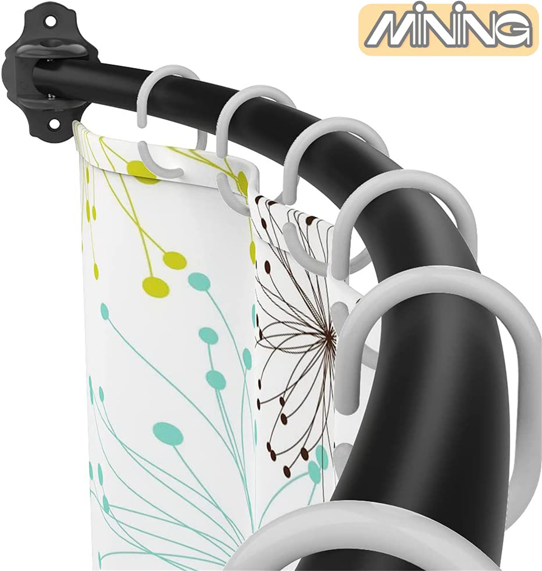 , arc shower curtain rod, adjustable arc shower rod, never falling off