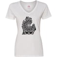 thumbnail image 3 of Inktastic Michigan Silhouette Mandala Women's V-Neck T-Shirt, 3 of 5