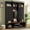 Black + MDF, variant on VIBE HAUS 62.2" Farmhouse Hall Tree with Bench and Storage, Entryway Organizer with 3 Top Cubbies, Coat Hooks, Storage Cabinets and Shoe Bench for Hallway, Mudroom, Living Room, White、black