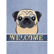 Caroline's Treasures BB1448CHF Fawn Pug Welcome Flag Canvas House Size , Large, multicolor
