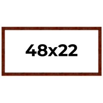 48x22 Walnut Brown Veneer Real Wood Picture Frame Width 1.75 inches | Interior Frame Depth 0.5