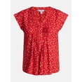 thumbnail image 6 of Time and Tru Women's Linen Pintuck Top, Sizes XS-XXXL, 6 of 6
