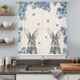 thumbnail image 5 of Easter Sheer Curtains 72 Inches Long, Spring Rabbit Blue Botanical Flowers Farmhouse Light Filering Curtains, Breathable Simi Curtain Privacy Drapes for Living Room Bedroom Window Treatment, 5 of 9