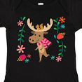 thumbnail image 4 of Inktastic Woodland Moose Spring Flowers Girls Baby Bodysuit, 4 of 5