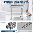 thumbnail image 3 of AKDSteel 24x24 Inch Stainless Steel Prep Table with Wheels, Adjustable Shelf & 3-Sided Backsplash for Kitchen or Restaurant, 3 of 7