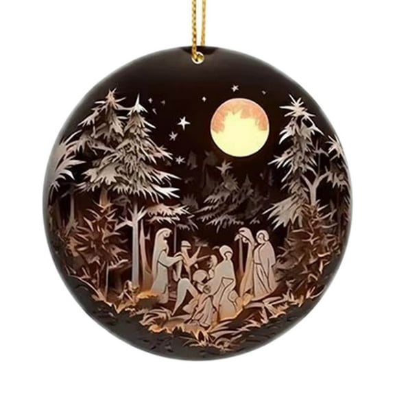Nmdmisc Nativity Ornaments for Christmas Tree - 3.15" Catholic Christian Christmas Ornaments,Xmas Tree Birth of Jesus Hanging Religious Decorations,Jesus Nativity Scene Gifts (B)