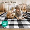 thumbnail image 4 of ODIKA 3'x5' Washable Throw Rug Welcome Plaid Gingham Farmhouse Howdy Lettering Front Layered Door Flowing for Entryway, Kitchen, Mudroom, Stain Resistant, Low Profile, Non-Slip, 4 of 7