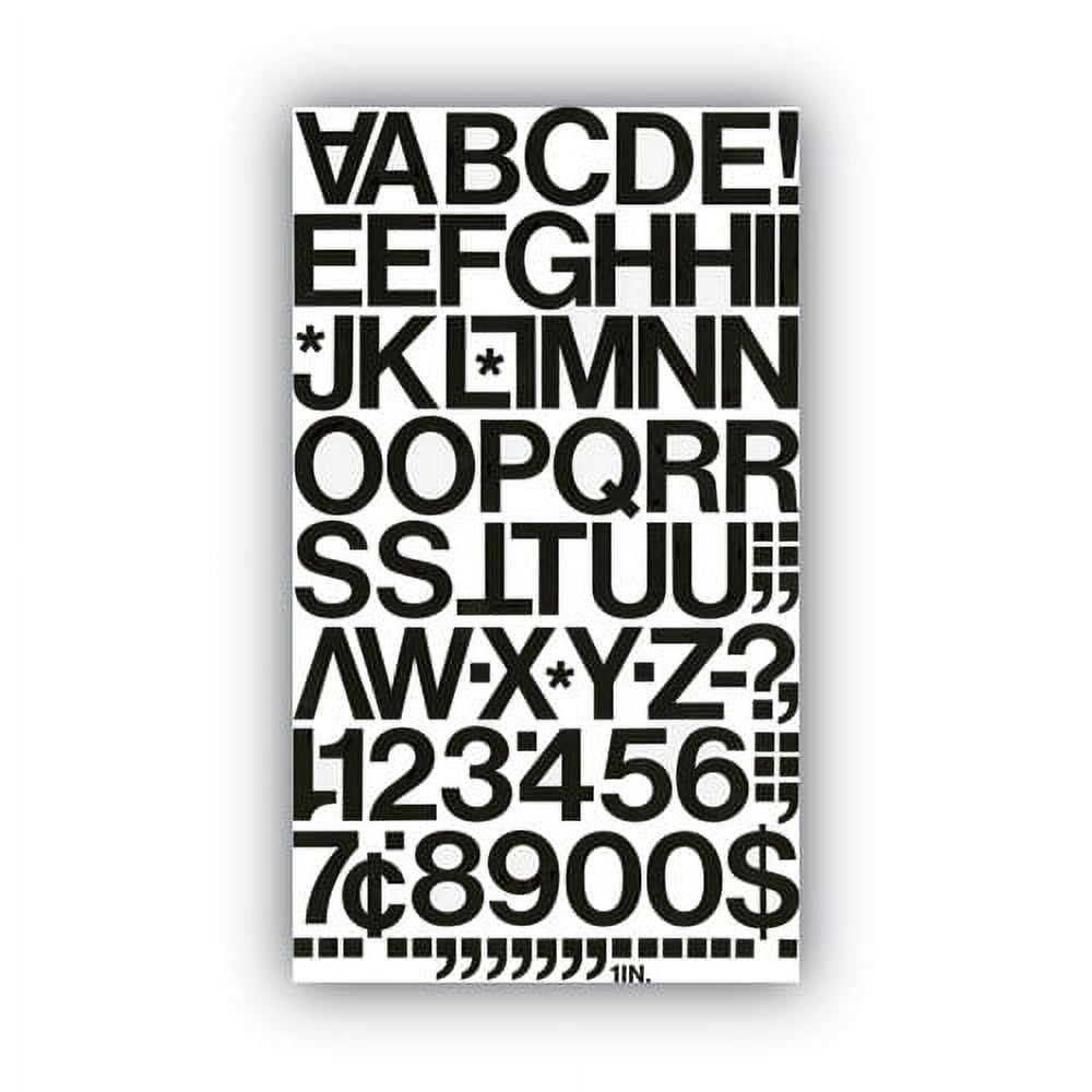 Press-On Vinyl Letters And Numbers, Self Adhesive, Black, 1"h, 88/pack | Bundle of 10 Packs