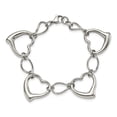 thumbnail image 4 of Stainless Steel Bracelet Fancy Women's 23 mm 7.75 in Chisel Polished Heart Link, 4 of 5