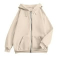 thumbnail image 3 of AJHSAKLt Zip Up Hoodie Custom Hoodies for Men And Women Design Your Own Customized Text Photo Womens Hoodies Beige, 3 of 8