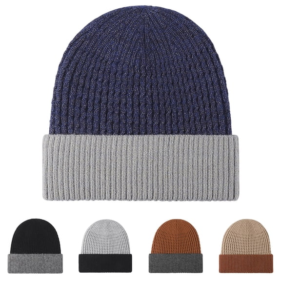 Miluxas Merino Wool Beanie Hat for Men Women - thermal Knitted Winter Hat for Large Heads Hiking Running Cap Wrap for Cold Weather