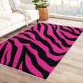 thumbnail image 1 of Stripe Rugs for Living Room Bedroom Entryway - Zebra Print Rug 2x3 - Pink Black Carpet for Home Decor - Washable Non Slip Patterned Indoor Small Area Rug - Soft & Low Pile (ZN&304), 1 of 7