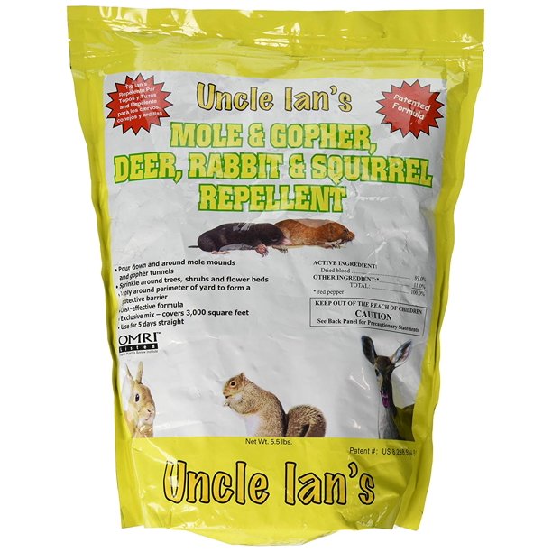Uncle Ian's 100045827 Mole & Gopher, Deer, Rabbit & Squirrel Repellent