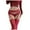 Red, variant on Women Floral Lace Garter Belt Set with Mesh Suspender and Metal Clip for Thigh Highs Stylish Plus Size Tights
