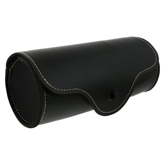 SEWACC Durable Design Cycling Storage Bag 1Pack 11.8X5.5X5.1In Black Leather Tool Bag for Outdoor Riding