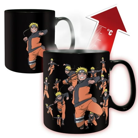 ABYstyle Naruto Shippuden Heat Change Mug Multicloning Naruto 16 Fl Oz Anime Manga Drinkware Home & Kitchen Merch
