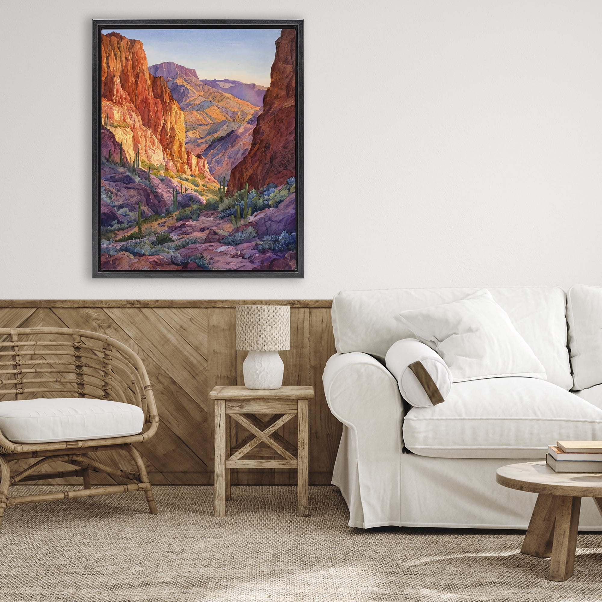 Stupell Industries Western Colors Canyon Black Framed Floater Canvas Wall Art, design by Franklyn Gregory