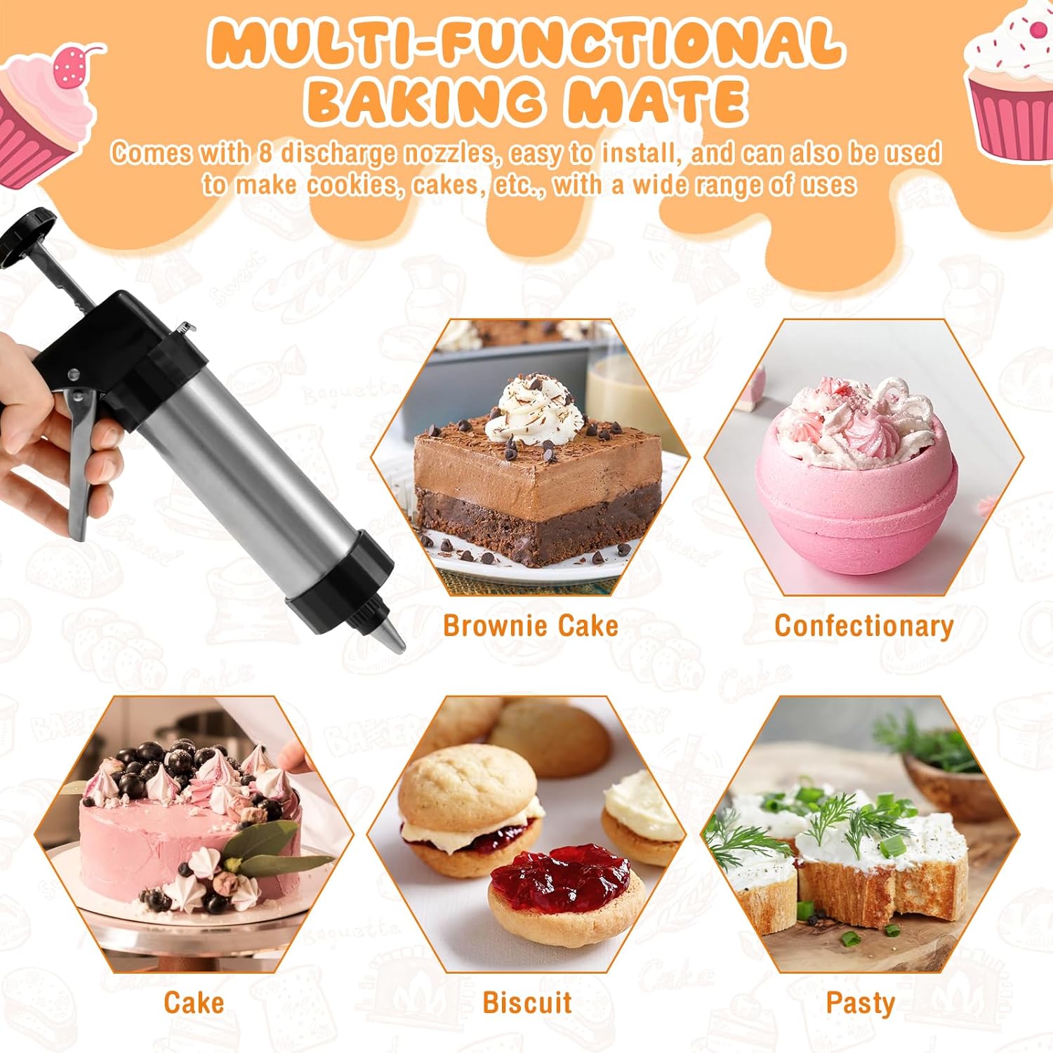 Tcwhniev 31Pack Churro Maker Machine Thickened Stainless Steel Churro Maker Kit Multifunctional Churro Maker Gun Kit Household Churro Cookie Making Kit for Homemade Churros Cookies