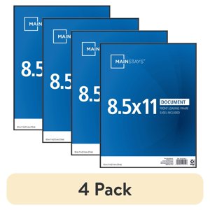 Mainstays 8.5 x 11 Front-Loading Picture Frame, Black (4-Pack)