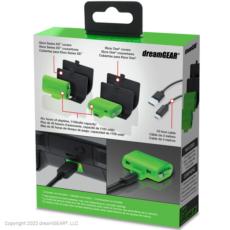 dreamGEAR Charge Kit 2x Rechargeable Battery Packs + Charge Cable for Xbox  Series X/S & Xbox One 