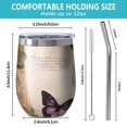 thumbnail image 5 of 12oz Stemless Wine Tumblers Vintage Butterfly Flower Pattern Vacuum Insulated Stainless Steel Travel Tumbler Cups Mug with Lid and Straw for Champaign,Cocktail,Beer with Cleaning Brush, 5 of 5