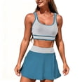 thumbnail image 2 of Ounisa Women's High Waisted Bikini Sets Sporty Color Block Tummy Control Swimsuit Swim Skirt Two Piece Bathing Suit, 2 of 5