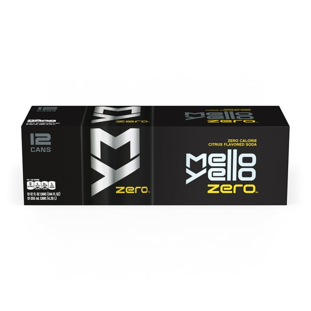 Mello Yello Zero Diet Citrus Flavored Soda Soft Drinks, 12 fl oz, 12