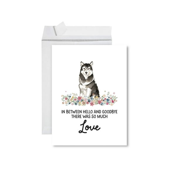 Koyal Wholesale Jumbo Pet Sympathy Card with Envelope, Malamute, Loss Of Pets, Dog Grief Bereavement Card 1-Pack