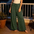 thumbnail image 3 of FchengtaiS Polka Dot Wide Leg Palazzo Pants for Women Summer Flowy Elastic Waist Trousers Lounge Pants with Pockets, 3 of 6