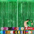 thumbnail image 1 of Cortinas con flecos de aluminio NUWDHP, color verde metalizado, 1 m x 2,5 m, paquete de 2, 1 of 7