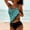 Sky Blue, variant on CALAFEBILA Tankini Women Swimsuit 2 Piece Modest Sequin Leopard Print Pools Summer Bathing Suits