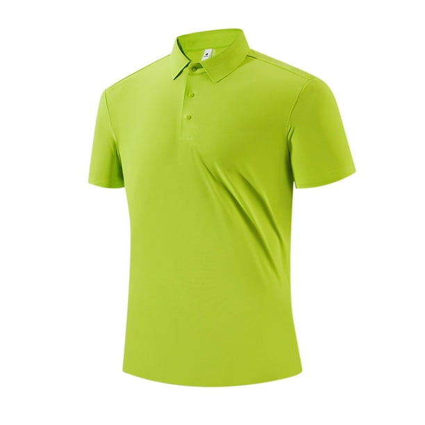 Camisas de Golf de Manga Corta Dri Fit Negocios Casual Top de los Hombres de Color Sólido Manga Corta Solapa, Camisa Libre de Arrugas