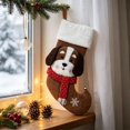 thumbnail image 5 of Dog Christmas Stocking with Red Scarf and White Cuff for Fireplace Mantel Decor, 5 of 8