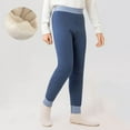 thumbnail image 2 of Lenpel Boys' Fleece Lined Leggings Toddler High Waisted Full Length Thick Warm Pants Children Winter Thermal Tights 2-15 Y(Blue,14-15 Years), 2 of 6