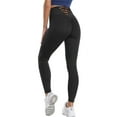 thumbnail image 5 of QAFOPEH Women High Waisted Back Cross Strappy Butt Lifting Solid Color Legging, 5 of 7