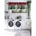 thumbnail image 6 of Merry Christmas Tree Kitchen Valances for Windows Red Black Buffalo Plaid Trees Snowflake Valance Curtains&nbsp; for Kitchen /Living Room/Bedroom/ Bathroom Decor, 42"x12 " ,Rod Pocket 1 Panel,, 6 of 7