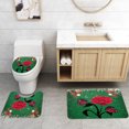 thumbnail image 5 of Juego de alfombrillas de baño con flores navideñas, cuatro alfombrillas combinadas, 5 of 5